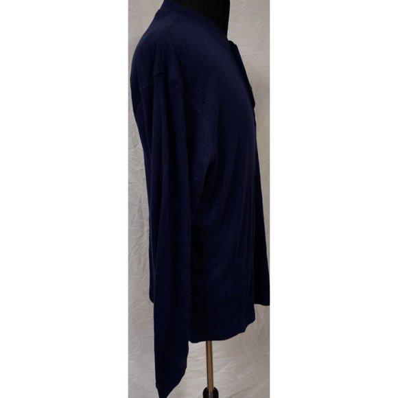 CE Schmidt Workwear Mens Medium Blue Waffle Knit Henley Thermal Shirt - Picture 7 of 11